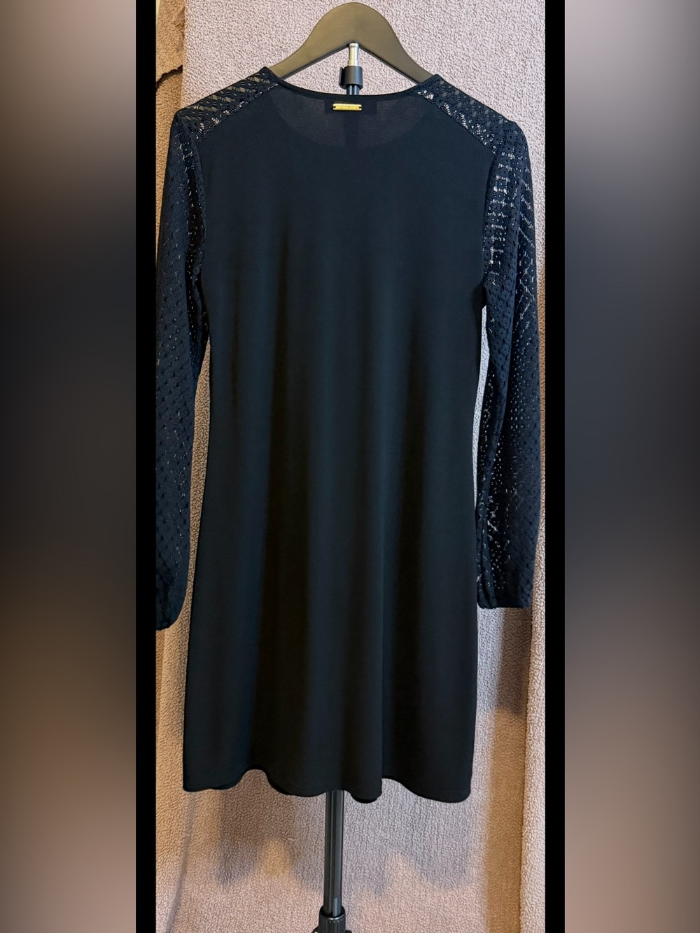 MICHAEL Kors Black Lace Sleeve Shift Dress S